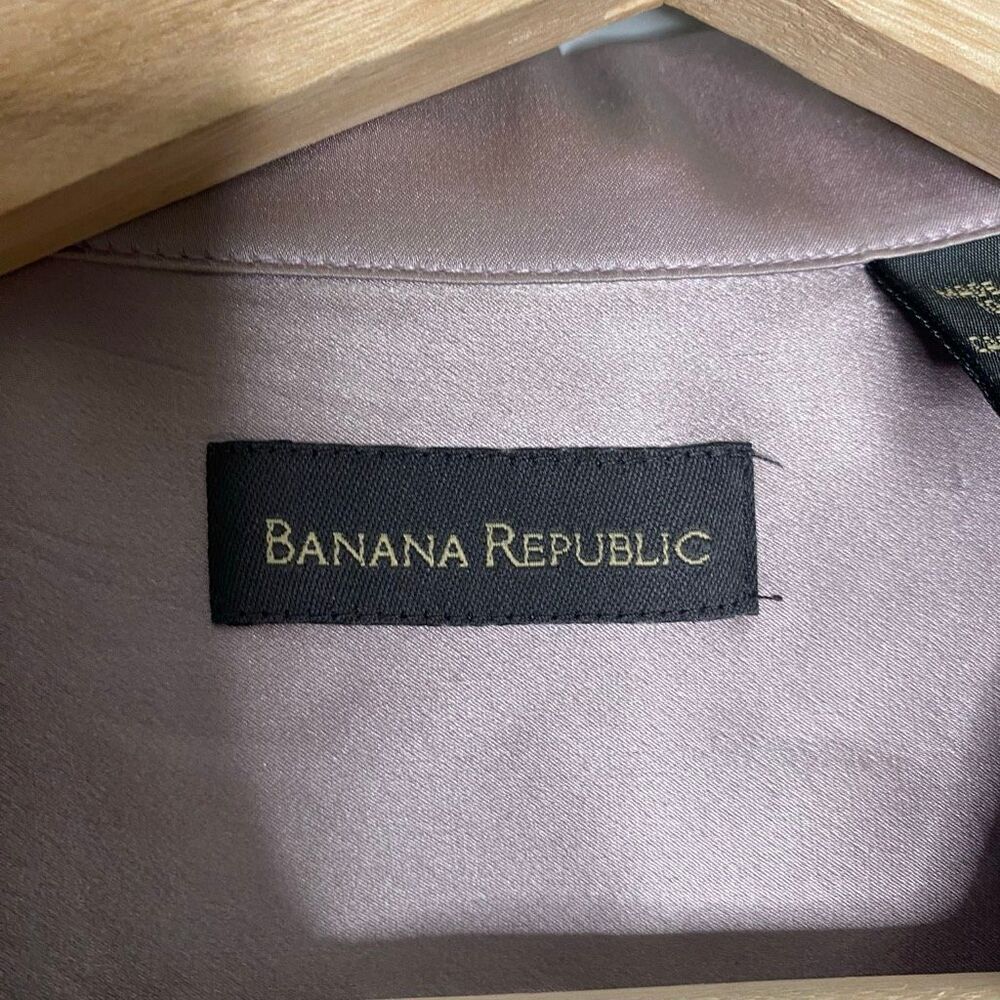 VTG Banana Republic Y2K 100% Silk Long Sleeve Blouse Size S - Picture 6 of 7